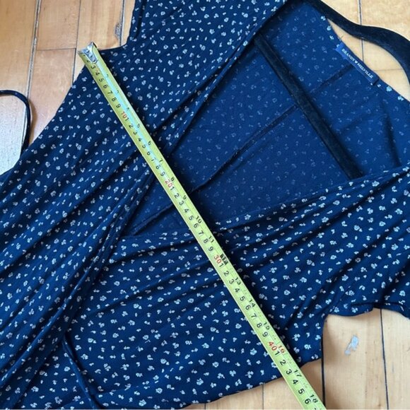 Brandy Melville Sz S Navy Blue Dainty Floral Cottagecore Mini Wrap Dress - Picture 9 of 11